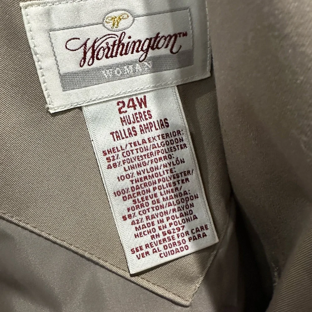 VTG Worthington Trench Coat With Detachable Thermolite Liner Sz 24W NWT - Picture 4 of 9